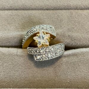 Gold plated sterling silver with star shaped cz